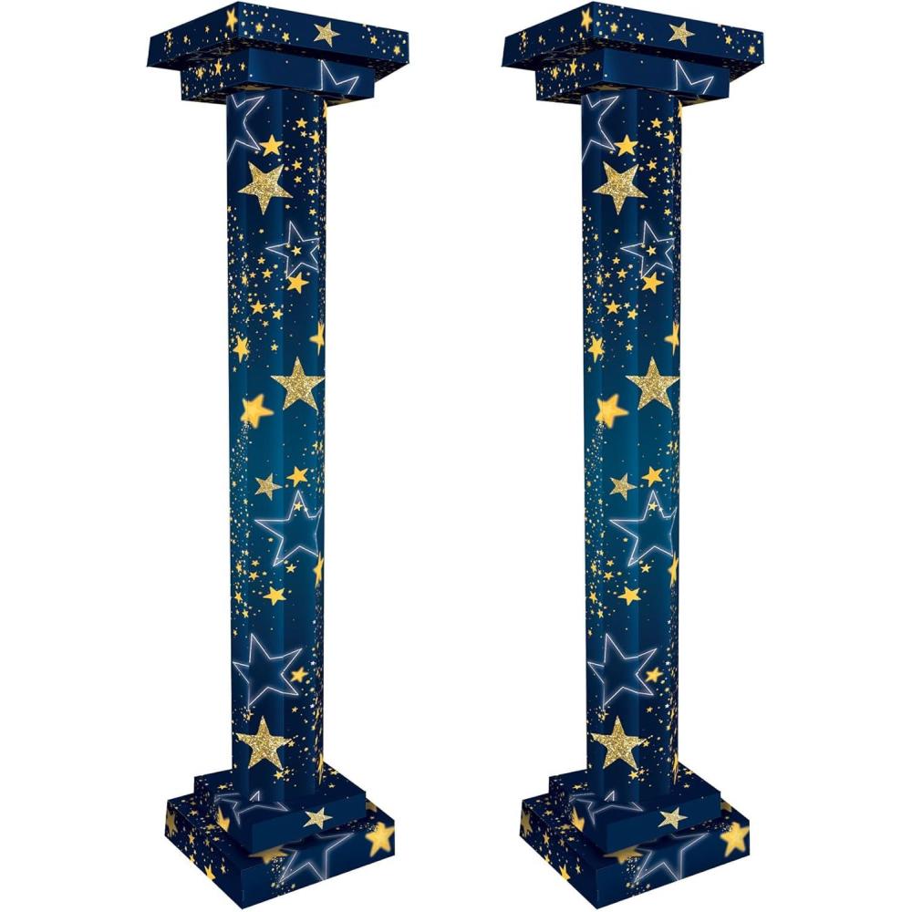 imageBeistle Large 2 Piece 5 975quot x 1675quot Starry Night Tall Column Photo Props Awards Theme Prom Dcor Photography Backdrops
