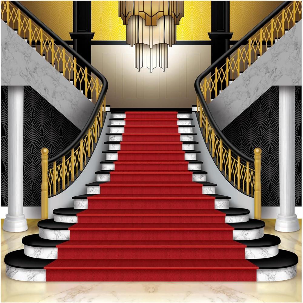 imageBeistle Large 7 x 6 Cardboard Red Carpet Grand Staircase Photo Prop  Awards Night Photography Background Prom Decorations