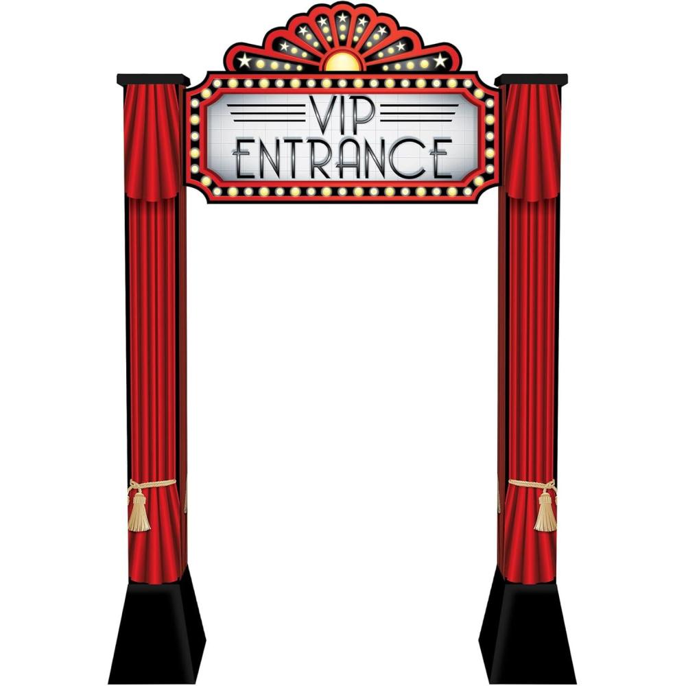 imageBeistle Large 8 3quot x 5 375quot Cardboard VIP Entrance Red Carpet Archway Photo Prop Awards Night Photography Prom Dcor