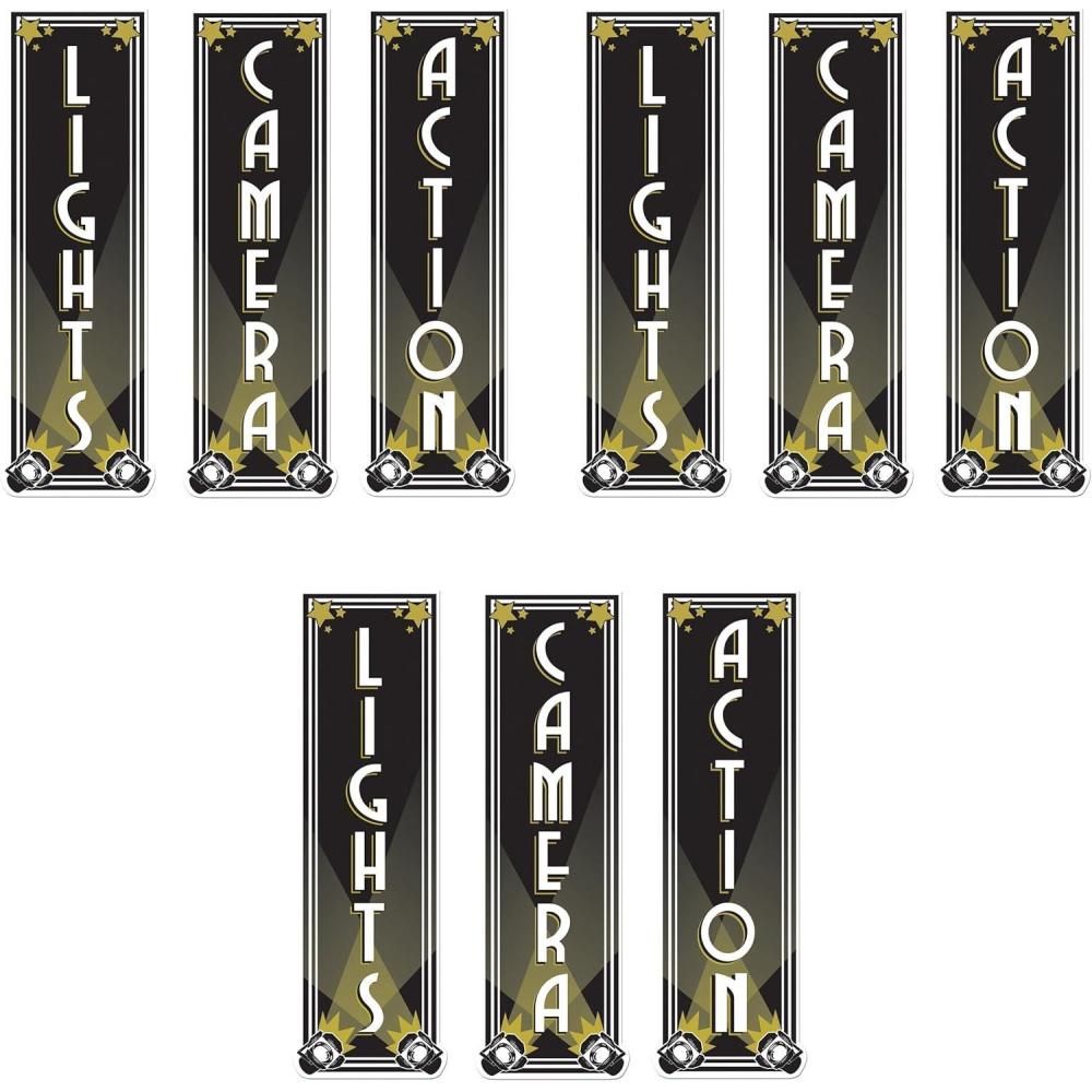 imageBeistle Lights Camera Action CutoutsLights  Camera  Action Cutouts 9 Pack