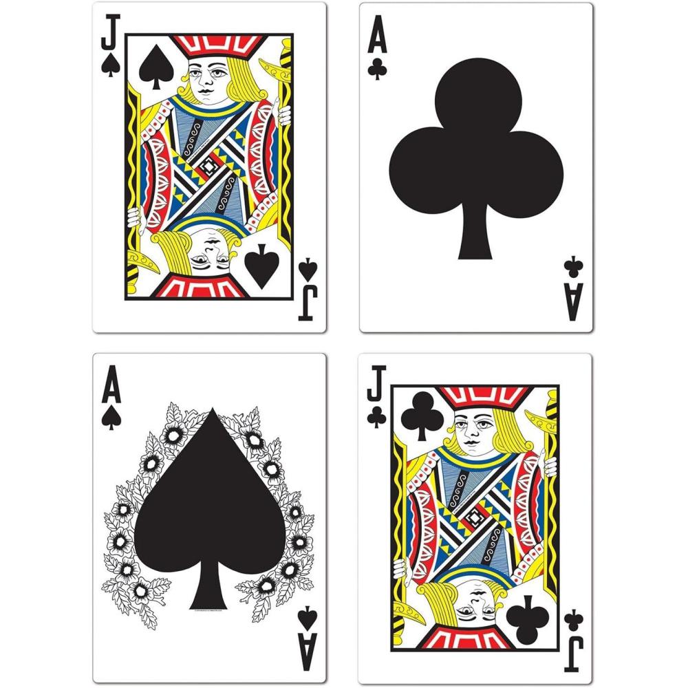 imageBeistle Playing Card Cutouts 8 Piece 175quot MulticolorBlackjack Cutouts