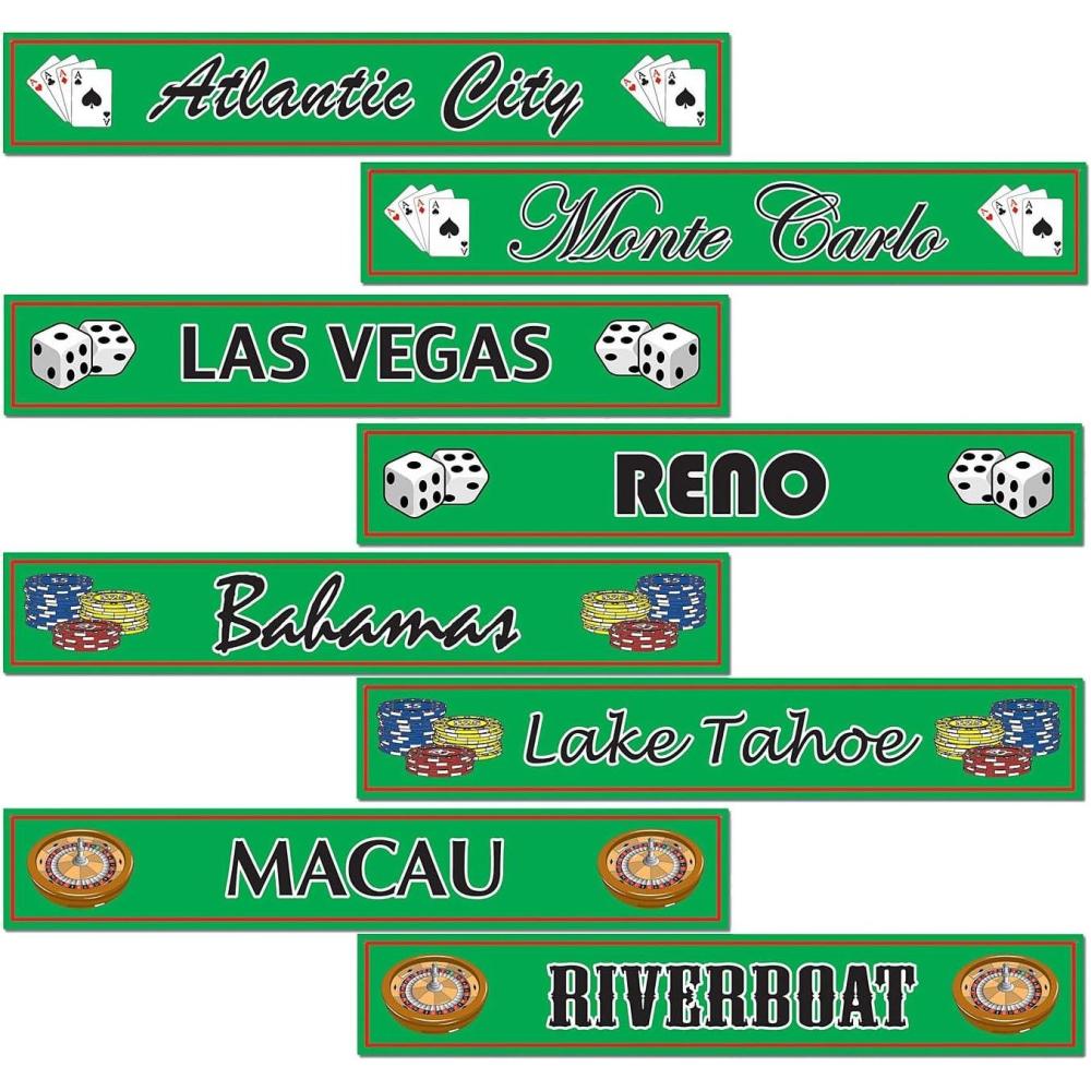 imageBeistle Playing Card Cutouts 8 Piece 175quot MulticolorGambling Destination St Sign Cutouts