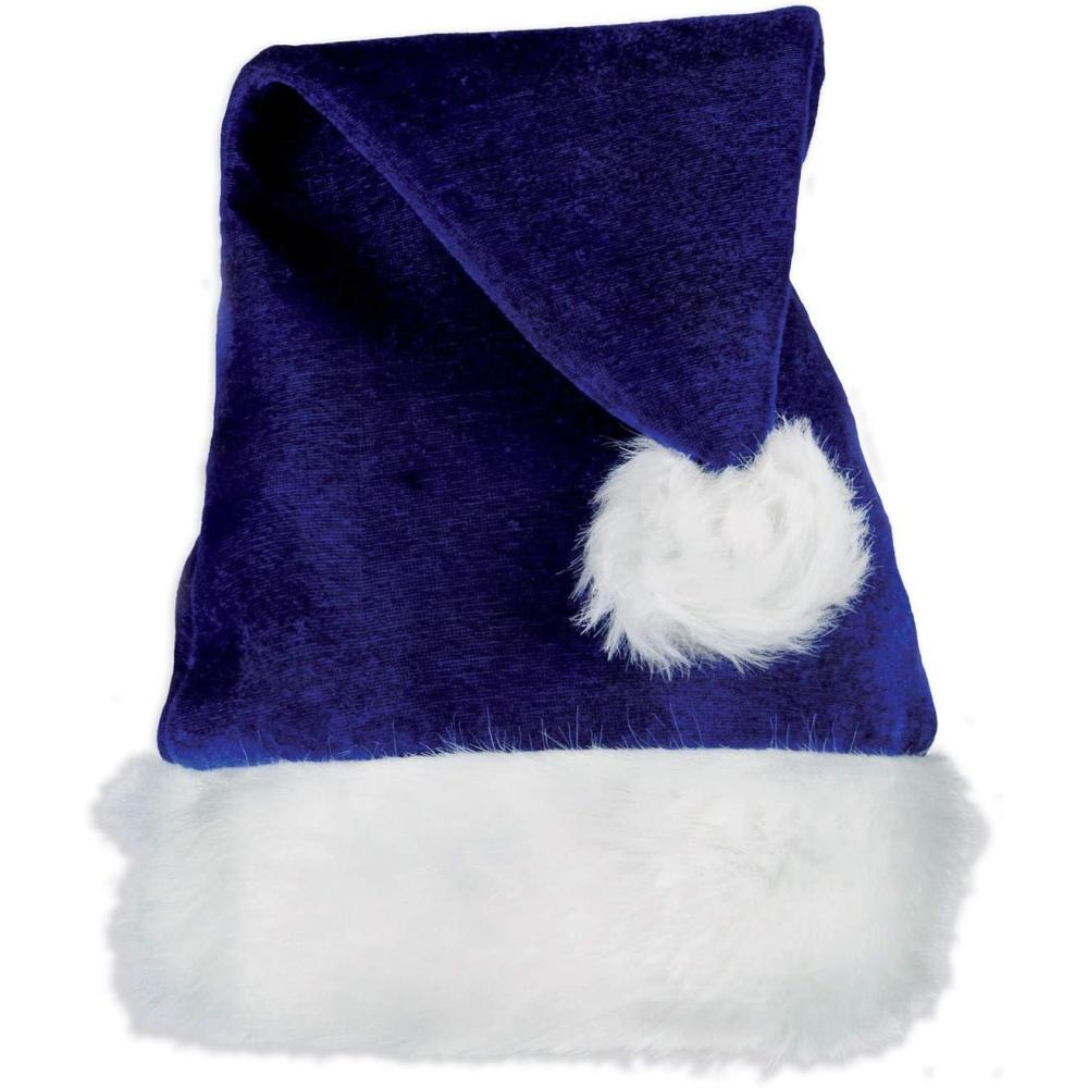 imageBeistle Plush Hats  Party Hats for Birthday ampamp Holiday Theme Parties Christmas  SantaBlue
