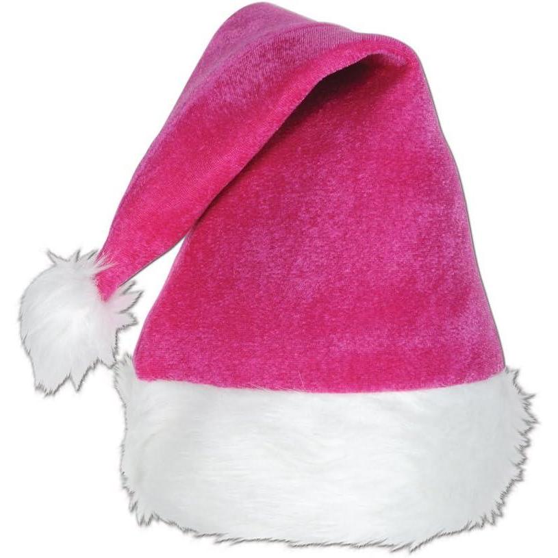 imageBeistle Plush Hats  Party Hats for Birthday ampamp Holiday Theme Parties Christmas  SantaPinkWhite