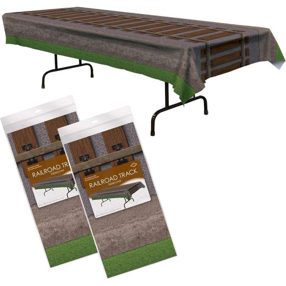 imageBeistle Railroad Track Tablecovers Pack of 2