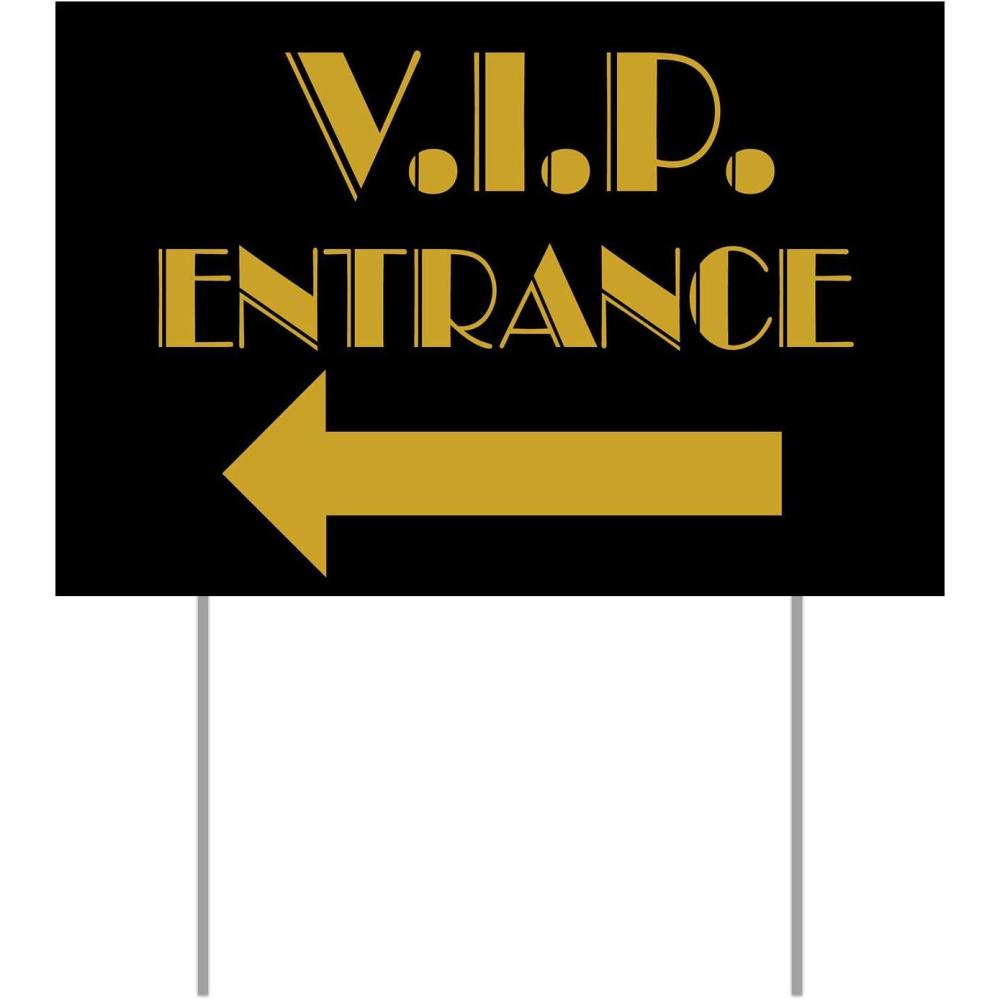 imageBeistle S54912AZ3 VIP Entrance Yard Sign 3 Piece BlackGold1 Piece
