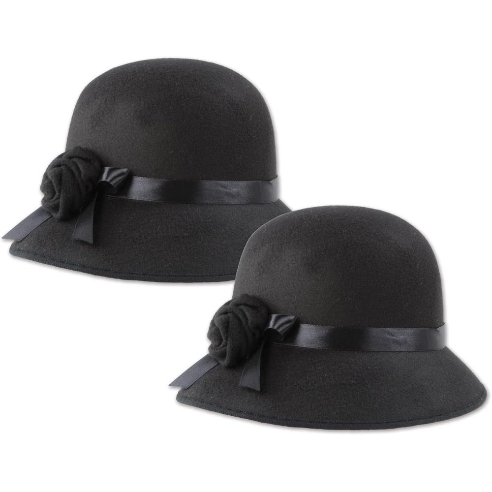 imageBeistle Satin Sleek Top HatsFelt Cloche Hat 2pack