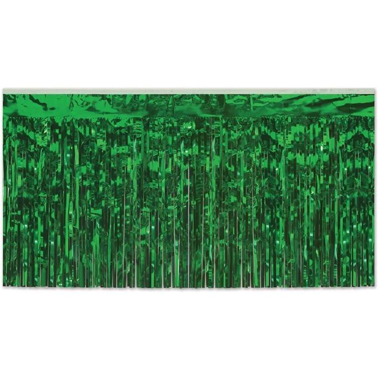imageBeistle Table Skirt Red Metallic Fringe Tableware for Banquets ampamp Festive Occasions Party Decor ampamp Christmas Theme Decorations 30quot x 14Green