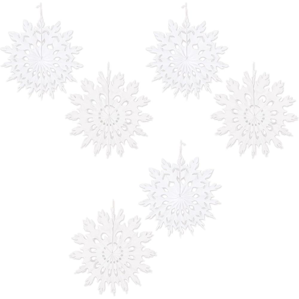 imageBeistle Tissue Paper Snowflake White Hanging Christmas Decorations ampamp Holiday Decor Winter Wonderland Snow Design for Festive Gatherings 156 piece