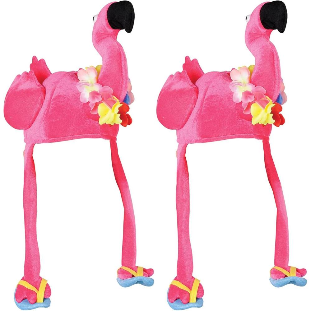 imageBeistle Unisex Plush Hat  Party SuppliesThemed Headwear Photo Booth Prop Costume DressUpFlamingo  2 Piece