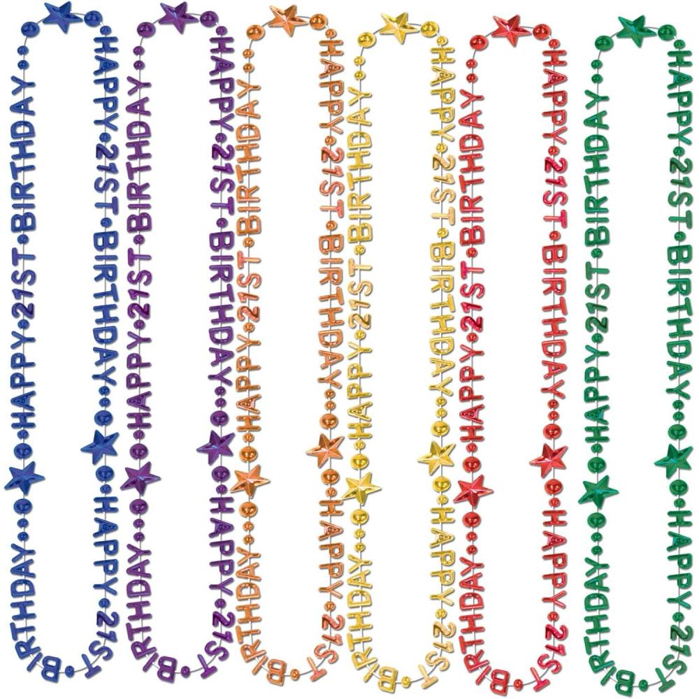 imageHappy 21st Birthday BeadsOfExpression asstd BGGDOPLR Party Accessory  1 count 1Card