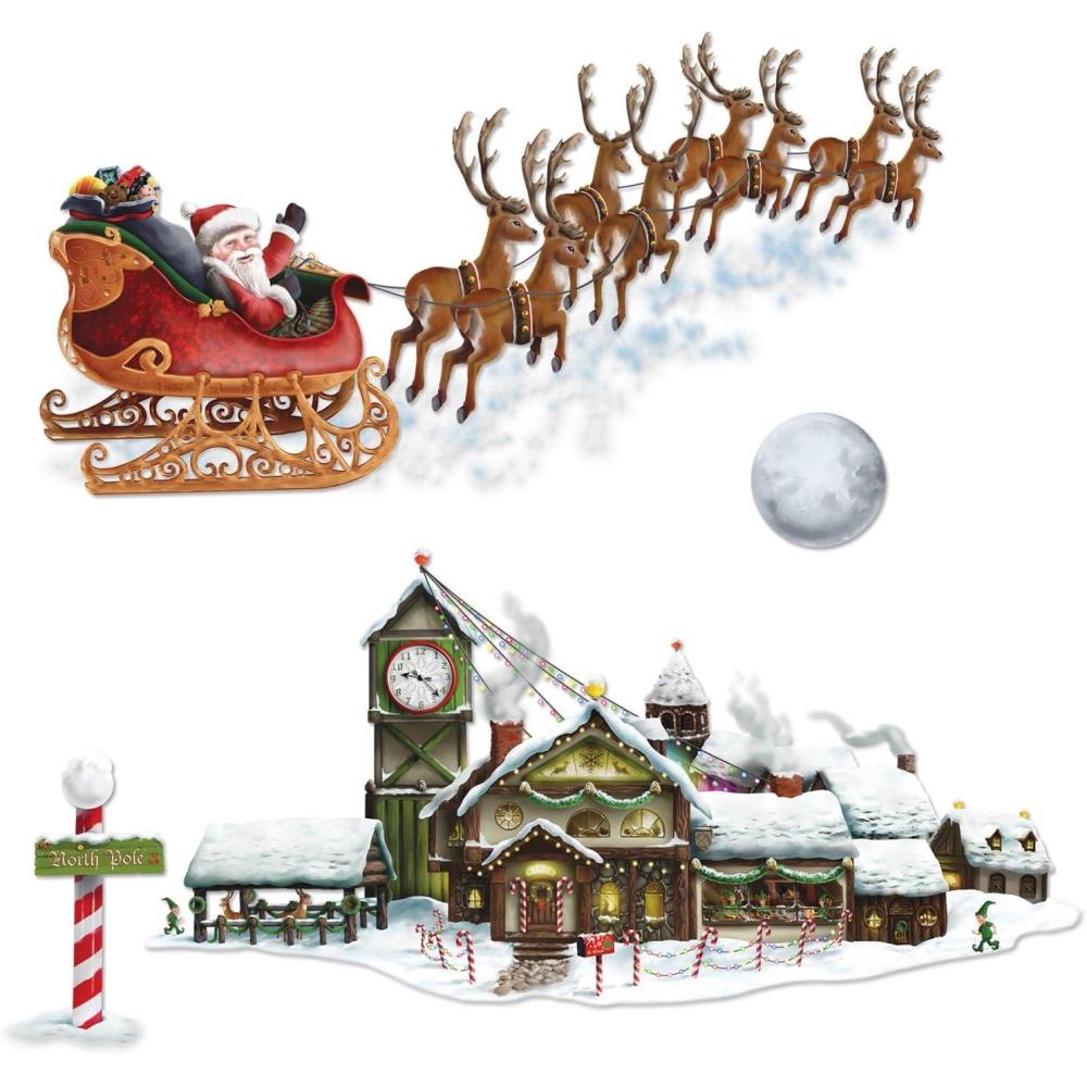 imageSantas Sleigh ampamp Workshop PropsRed
