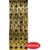 1-Ply FR Gleam ‘N Curtain (gold w/prtd black stars) Party Accessory  (1 count) (1/Pkg)