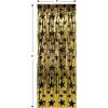 1-Ply FR Gleam ‘N Curtain (gold w/prtd black stars) Party Accessory  (1 count) (1/Pkg)