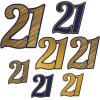 Beistle , 14 Piece “21” Foil Cutouts, Assorted Sizes (Navy Blue/Gold)