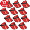 Beistle 12 Piece Clear Red Plastic Dealer’s Visor Hats For Casino Theme Party Supplies