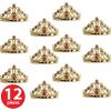 Beistle 12-Pack Plastic Jeweled Queen-Feets Tiara, Gold