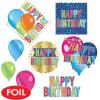 Beistle 16 Piece Colorful Foil Cardstock Paper Happy Birthday Cut Outs Bulletin Board Classroom Décor, Party Celebration Decorations