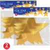 Beistle 18 Piece Foil Star Cutouts in Assorted Sizes, Gold