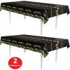 Beistle 2 Piece 54″ x 108″ Rectangular Plastic Metallic Jackpot Casino Table Covers for Las Vegas Theme Poker Parties