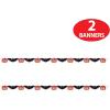 Beistle 2 Piece 7 FT Wide Glittered Pumpkin & Bat Banners for Halloween Party Decorations
