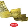 Beistle 2 Piece Gold Metallic Plastic Fringed Ceiling Curtains, 19.5” x 16’, Shimmering Party Decorations, Photo Backdrops