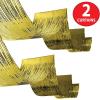 Beistle 2 Piece Gold Metallic Plastic Fringed Ceiling Curtains, 19.5” x 16’, Shimmering Party Decorations, Photo Backdrops