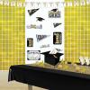 Beistle 2 Piece Metallic Plastic Square Fringed Photo Backdrop Curtains For Birthday Party, Wedding Reception, Graduation Celebration, Baby Theme, Bridal Shower Decorations(Gold)