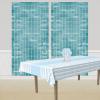 Beistle 2 Piece Metallic Plastic Square Fringed Photo Backdrop Curtains For Birthday Party, Wedding Reception, Graduation Celebration, Baby Theme, Bridal Shower Decorations(Light Blue)