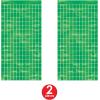 Beistle 2 Piece Metallic Plastic Square Fringed Photo Backdrop Curtains For Birthday Party, Wedding Reception, Graduation Celebration, Baby Theme, Bridal Shower Decorations(Green)