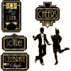 Beistle 20’s Cutouts 12 Piece New Years Eve Wall Decorations, 10.5″ – 16″, Black/Gold/White