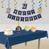 Beistle 21st Birthday Centerpieces 2 Piece, 13″, Blue/Gold