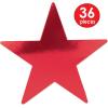 Beistle 24-Pack Foil Gold Star Cutouts, Party Decorations for Festive Celebrations, Awards Night Supplies, Starry Theme Decor for Wall & Table, 15”(Red (36-pack))