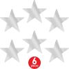 Beistle 24-Pack Foil Gold Star Cutouts, Party Decorations for Festive Celebrations, Awards Night Supplies, Starry Theme Decor for Wall & Table, 15”(Silver (6-pack))