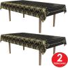 Beistle 2-Count Great 1920s Tablecover, Art Deco Decor & Table Decorations for Party, Hollywood Decor, Plastic Black & Gold Plastic Cover, 54″ x 108″