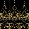 Beistle 2-Count Great 1920s Tablecover, Art Deco Decor & Table Decorations for Party, Hollywood Decor, Plastic Black & Gold Plastic Cover, 54″ x 108″