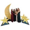 Beistle 3 Piece Assorted Sizes Cardboard Starry Night Star Stand-Ups, Prom Decorations, Awards Theme Photography Backdrops