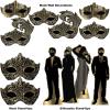 Beistle 38 Piece Masquerade Ball Prom Decorations, Mardi Gras Party School Dance Décor