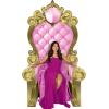 Beistle 3-D Pink and Gold Throne Stand-Up Prop, Large Chair Party Decoration, Photo Background Perfect for Proms, School Dances, Birthdays and Milestone Celebrations, 7’ 1.75” x 3’ 9.25”
