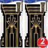 Beistle 4 Piece Roaring 20’s Column Pull Down Cut Outs 1920’s Theme Awards Night Party Decorations, Black/Gold(Great 20’s Column Pull-Down Cutouts)