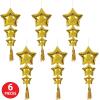 Beistle 6 Piece 3′ 9″ Long Foil Mylar Star Balloons with Tassels for Birthday Party, Wedding Decor, Baby Shower Supplies