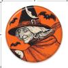 Beistle 6 Piece Retro Vintage Happy Halloween Party Favors Classic Witch Pinback Buttons
