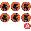 Beistle 6 Piece Vintage Halloween Party Supplies Flying Witch Pinback Button Pins, 2″, Orange/Black