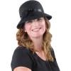 Beistle 6-Piece Felt Cloche Hats in Black, Elegant Roaring 20s Great Gastby Halloween Costume Party Accessories, Dress Up Event Supplies