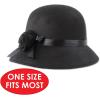 Beistle 6-Piece Felt Cloche Hats in Black, Elegant Roaring 20s Great Gastby Halloween Costume Party Accessories, Dress Up Event Supplies