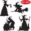 Beistle 8 Piece Black Witch Silhouette Cutouts, Halloween Party Decorations