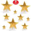 Beistle 9-Count 3-D Gold Star Centerpieces, Starry Night Decorations for Table in 3 Sizes, NYE Party Decor Cutouts & Celebration Table Accessories(Gold Star)