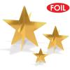 Beistle 9-Count 3-D Gold Star Centerpieces, Starry Night Decorations for Table in 3 Sizes, NYE Party Decor Cutouts & Celebration Table Accessories(Gold Star)