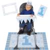 Beistle Boys 1st Birthday Party Decorations, 3″ – 46″, Blue/Gray/White/Yellow
