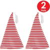 Beistle Christmas Hats, Santa & Mrs Claus Festive Headwear for X-Mas Parties, Parades, Office Events & Family Gatherings(Nightcap (2-pack))